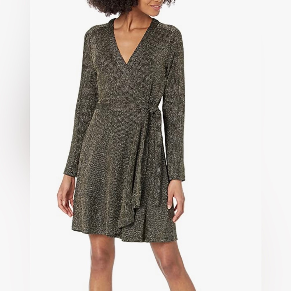 BCBG Shiny Mini Wrap Dress